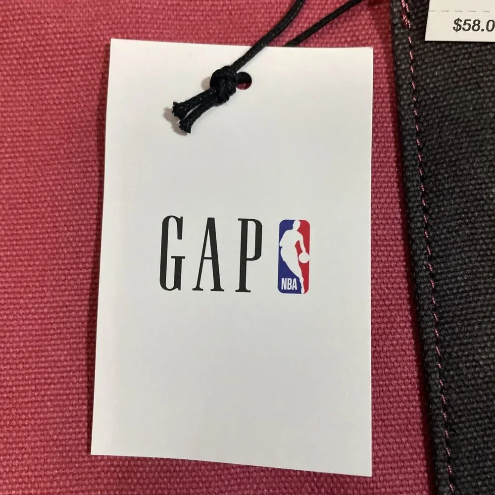 NBA Miami Heat Logo large Tote Bag GAP black/red Canvas 21x11.5x10 NWT $58